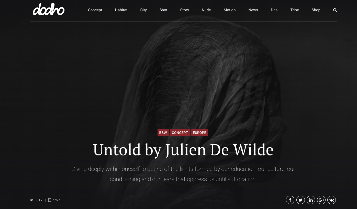 Julien De Wilde Photographer Dodho magazine The Best Black and White Photographer 2018